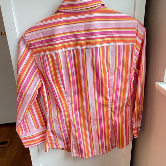 J. Crew Striped Orange and Pink Button Down Shirt! - Picture 8 of 8